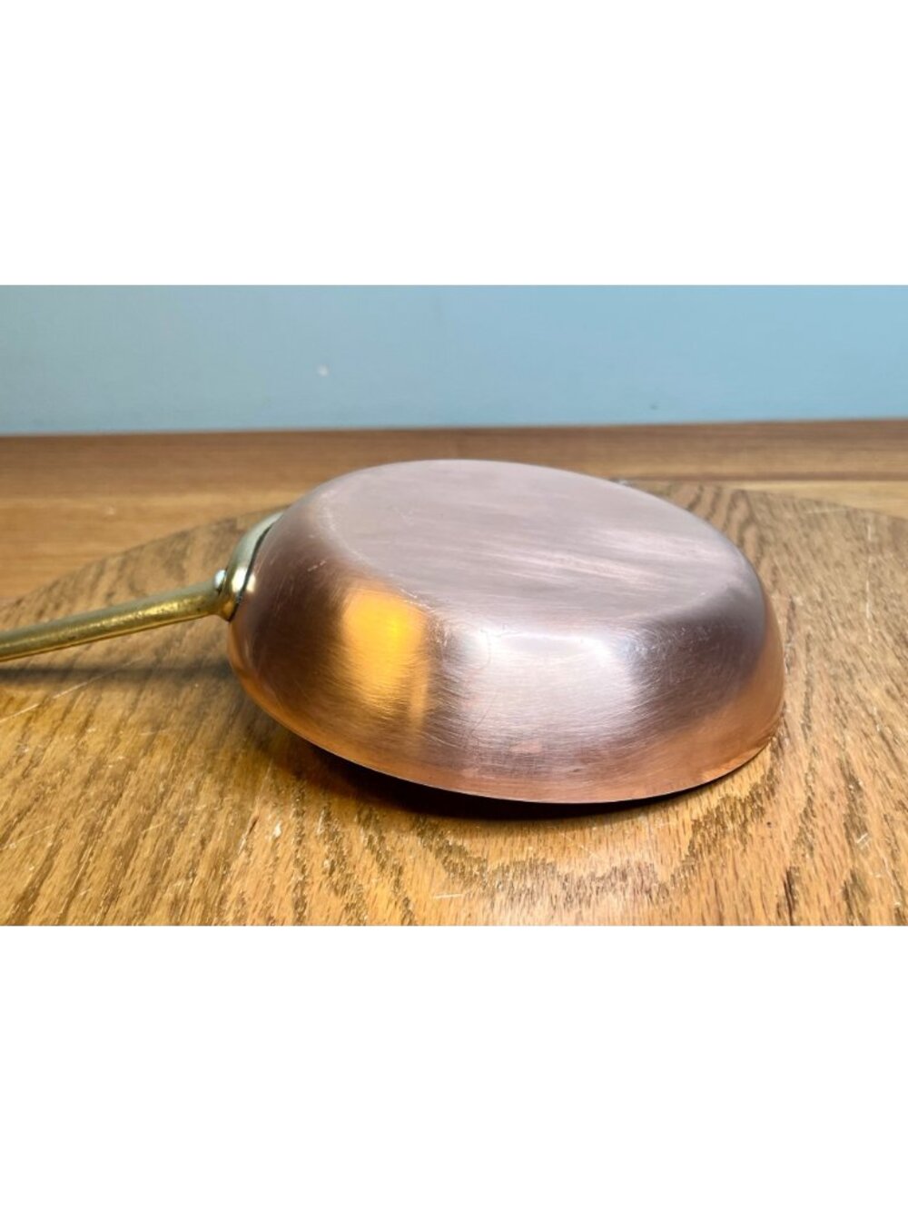 Vintage Copper Frying Pan (9.5" diameter) With Brass Handle - Picture 10 of 14